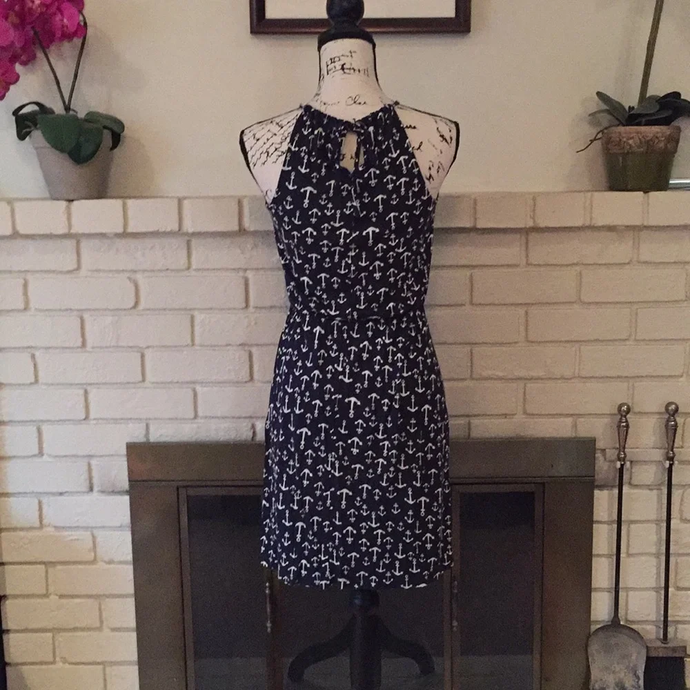 Old Navy Navy Blue Anchor Print Dress - Picture 2 of 6